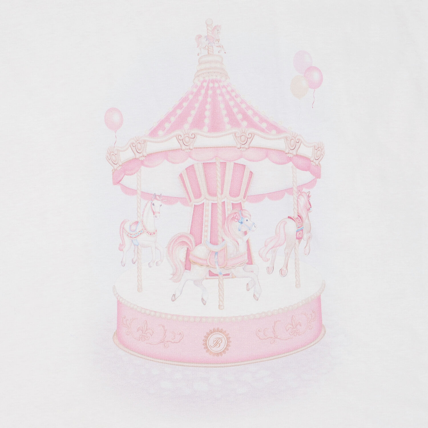 Baby Girls White & Pink Carousel Blanket, 2, hi-res image number null
